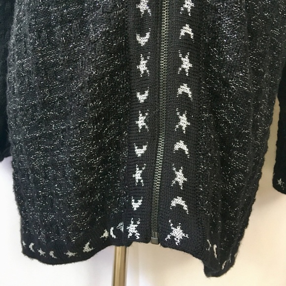 Oversized Star & Moon Silver Black Cardigan SP - Picture 2 of 7
